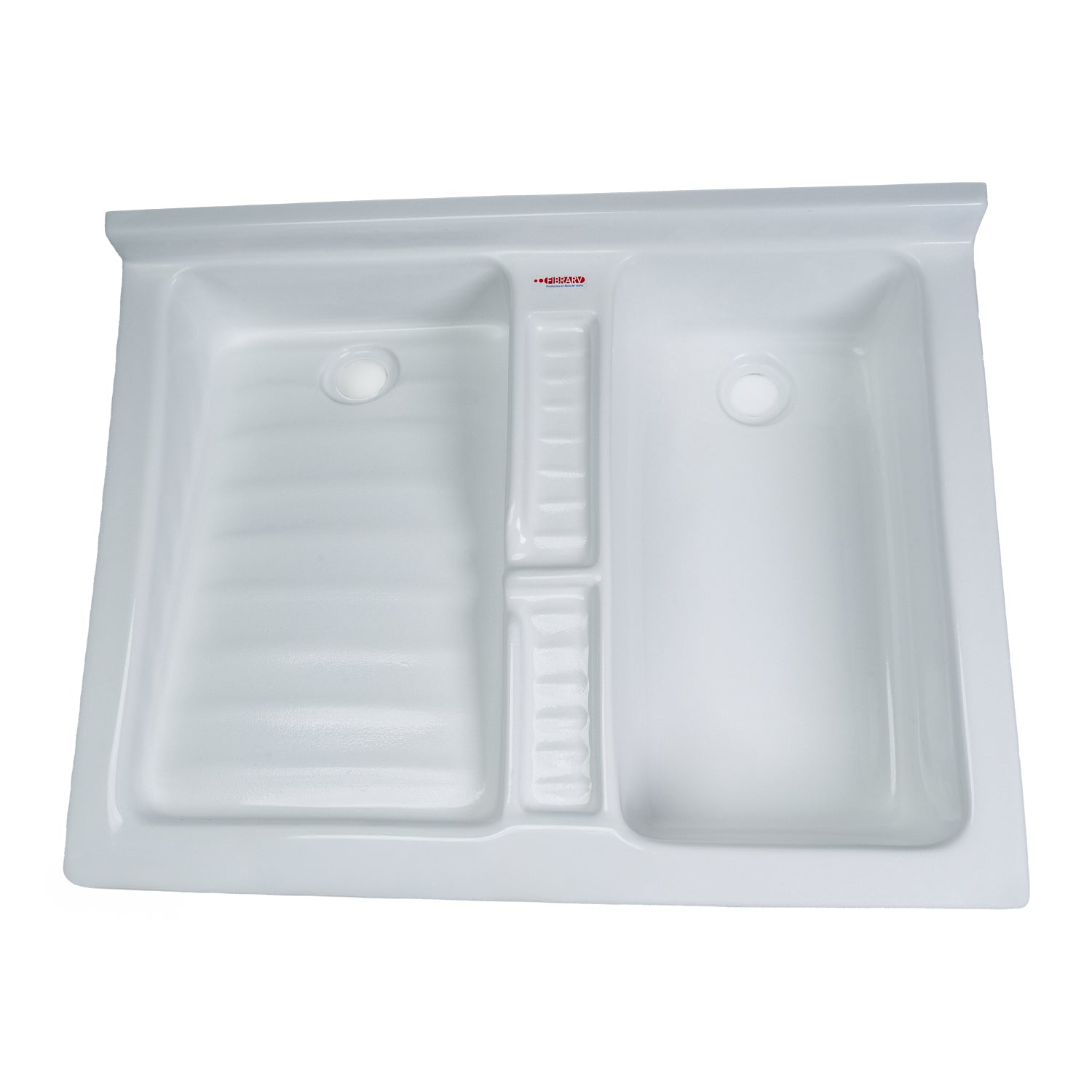 LAVARROPA DUAL POZO DERECHO Y JABONERA 61 x 80 cm con flauta | FIBRARV