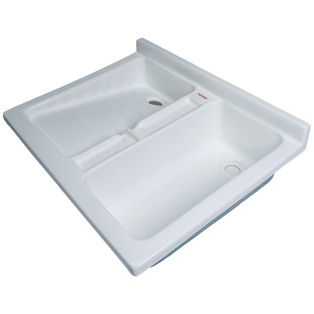 LAVARROPA DUAL POZO DERECHO Y JABONERA 61 x 80 cm con flauta | FIBRARV