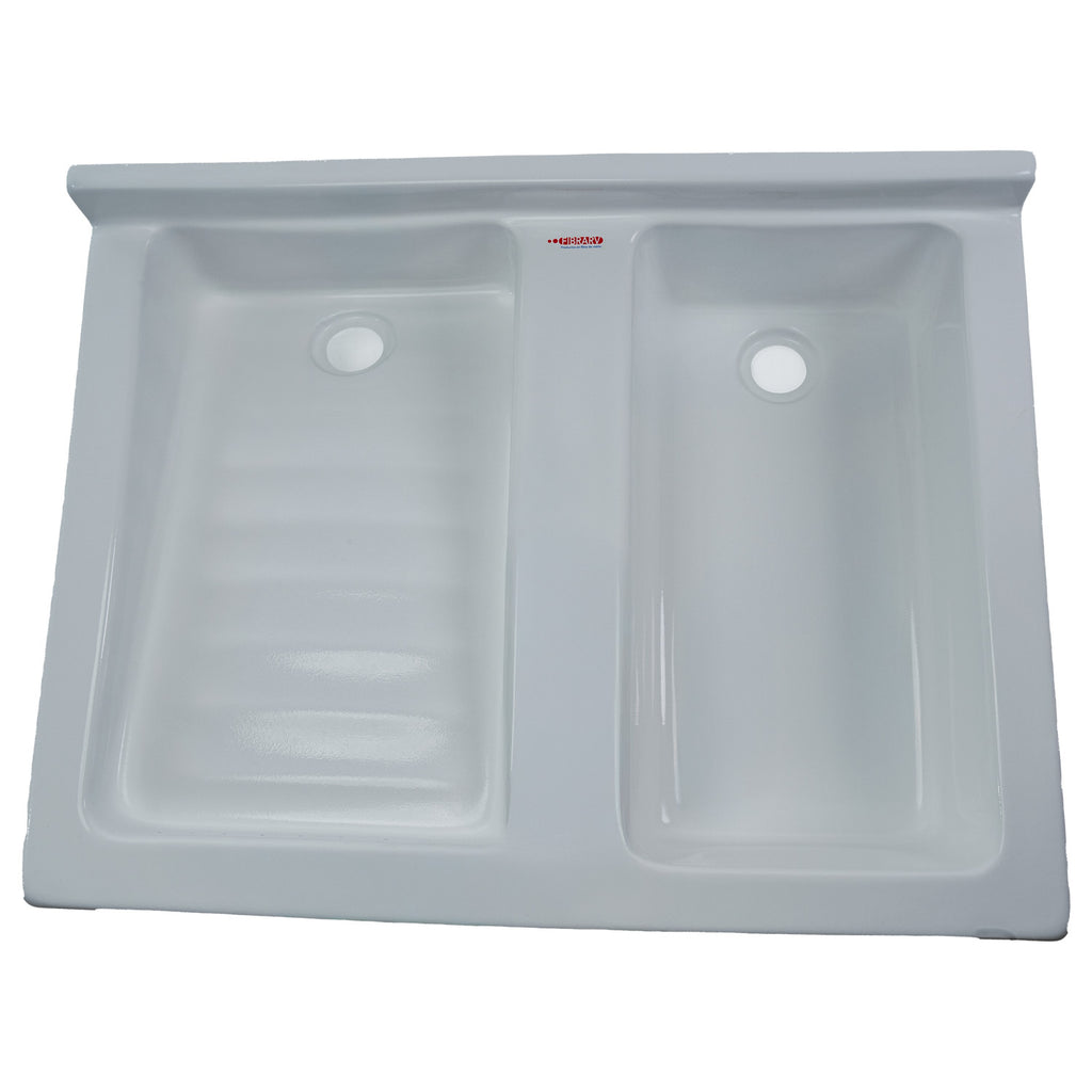LAVARROPA DUAL POZO DERECHO 61 x 80  cm con flauta | FIBRARV