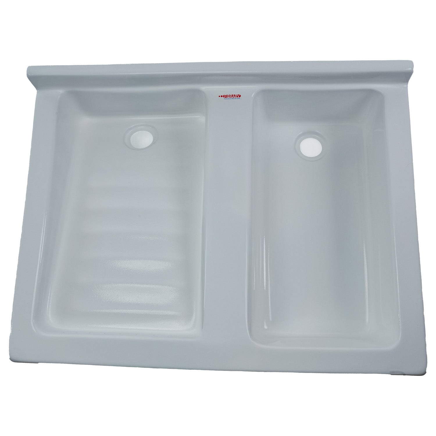 LAVARROPA DUAL POZO DERECHO 61 x 80  cm con flauta | FIBRARV