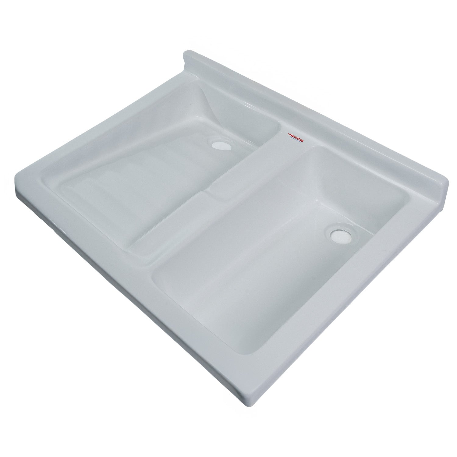 LAVARROPA DUAL POZO DERECHO 61 x 80  cm con flauta | FIBRARV