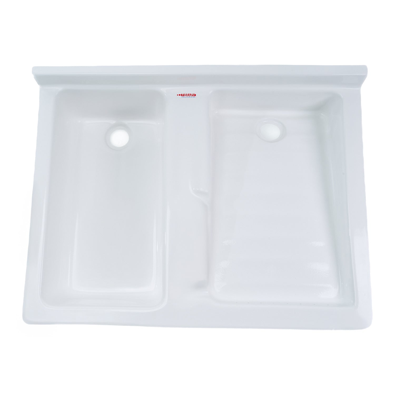 LAVARROPA DUAL POZO IZQUIERDO 61 x 80 cm con flauta | FIBRARV