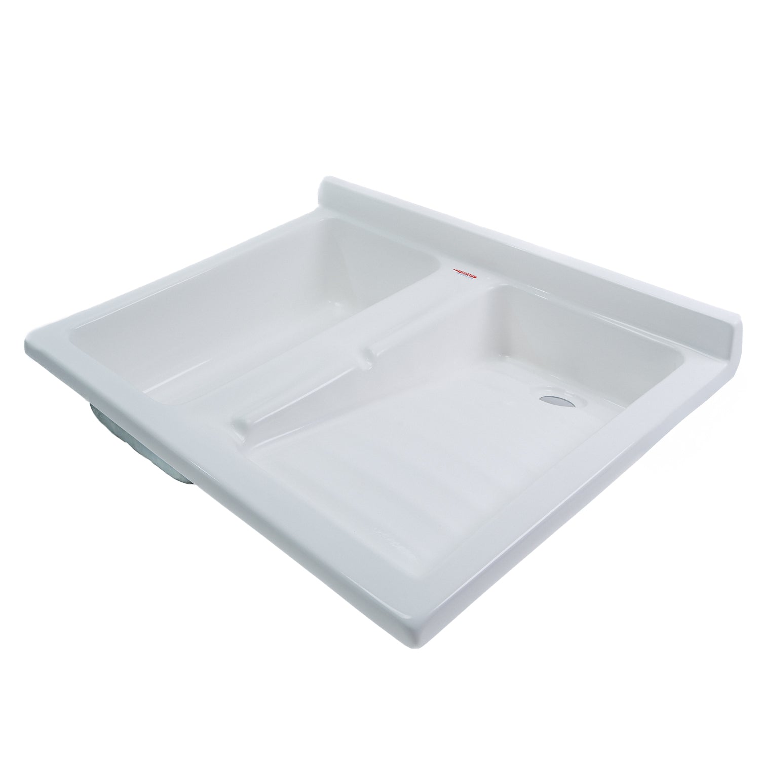 LAVARROPA DUAL POZO IZQUIERDO 61 x 80 cm con flauta | FIBRARV